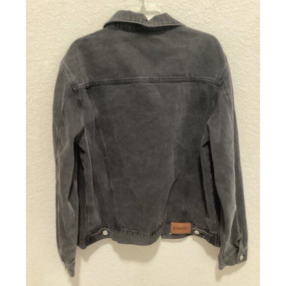 Raskol Mens Black Denim Jacket W/Button Closure & Dual Chest Pockets Classic Fit - Picture 3 of 4